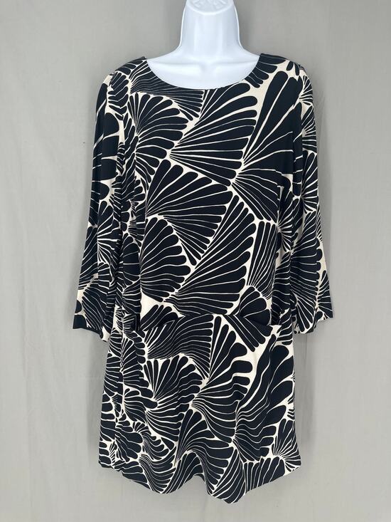 J. Crew Dresses & Skirts - J Crew Dress Womens 4 Black Mini Shift Long Sleeve Abstract Flowy Boho Office